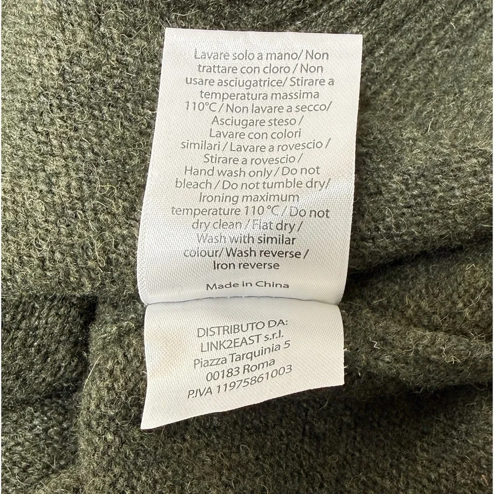 IMPURE Sweater Men's Size Large Olive‎ Green Wool Blend Preppy Hipster Workwear